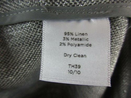 Pantalones de vestir recortados Talbots para mujer talla 6 plateados brillantes de lino - Imagen 7 de 7