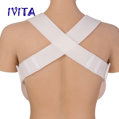 IVITA große Brustwarze vier Riemen Silikon Brustformen CD Transgender F Tasse Boobs - Bild 3 von 7
