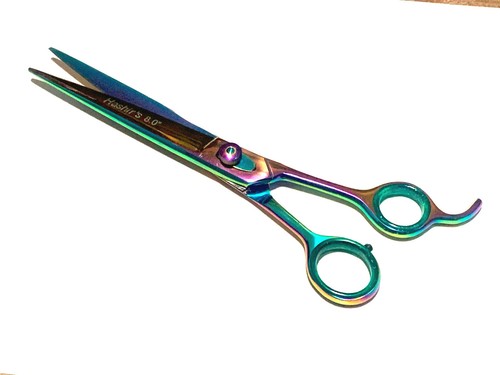 8" Dog Cat Pet Rainbow Hair Trimming Scissors High Quality Stainless Steel NEW - Picture 2 of 3