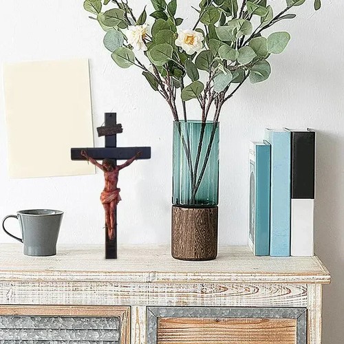 Estatua Cruz Jesús 20cm Resina Crucifijo Pared Cruz Hogar Decoración Habitación - Imagen 24 de 24