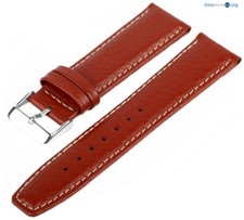 Lederarmband Braun Weiß WB40 Uhrenarmband Genarbt Armband Schließe Silber Gold