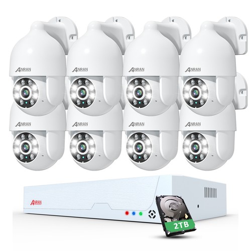 ANRAN 8MP PoE CCTV telecamera di sicurezza set esterno 8CH NVR kit 1/2TB HDD - Foto 1 di 19