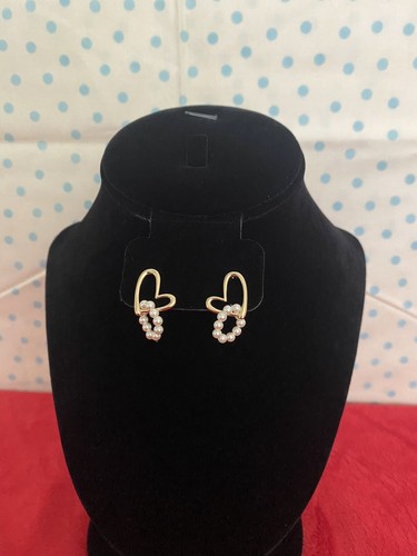 Aretes De Mujer De Corazon Classicos Con Colgantes De Perlas Neu - Bild 7 von 7