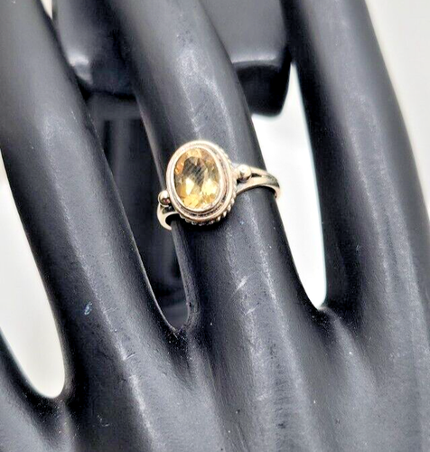 Radiant Citrine November Birthstone Ring in Sterling Silver Beautiful Citrine - Picture 5 of 7