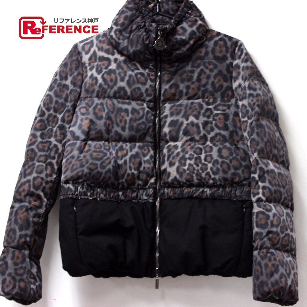 鑑定済・美品★モンクレール　ARGENTEE ダウンジャケット　レオパード　0 MONCLER ARGENTEE アルジェンティ レオパード柄 / モンクレール