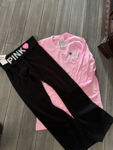 Victoria’s Secret PINK ORIGINALS Bling L/S Shirt & Leggings SET SEQUINS NWT L💗 - Picture 8 of 13