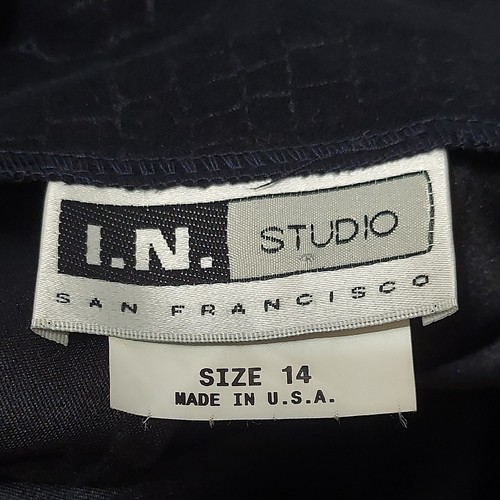 I.N. Studio Women's Skirt Size 14 Pencil Knee Black Soft Flocked Back Zip USA - Picture 3 of 4