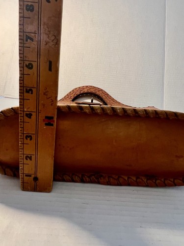VTG Hand-Crafted Leather Tooled Stitched Painted Purse Signed Indigenous Theme - Picture 9 of 24
