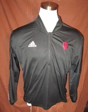 Indiana Hoosiers Mens Long-Sleeve Shirt, Black, Adidas Primeblue, Size L, EUC