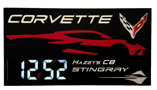 Customized Corvette C8 Clock: Laser-Cut, 3D For Garage, Man Cave, or Office - Picture 3 of 14