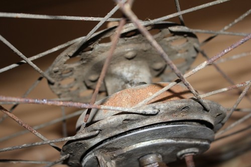ORIGINAL OLD VINTAGE MOTORCYCLE BIKE RIGA GAUJA FRONT WHEEL WITH BRAKE DRUM - Picture 8 of 22
