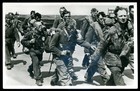 GERMANY MILITARY 1940s Herrenvolk Soldiers Departure. Real Photo Postcard