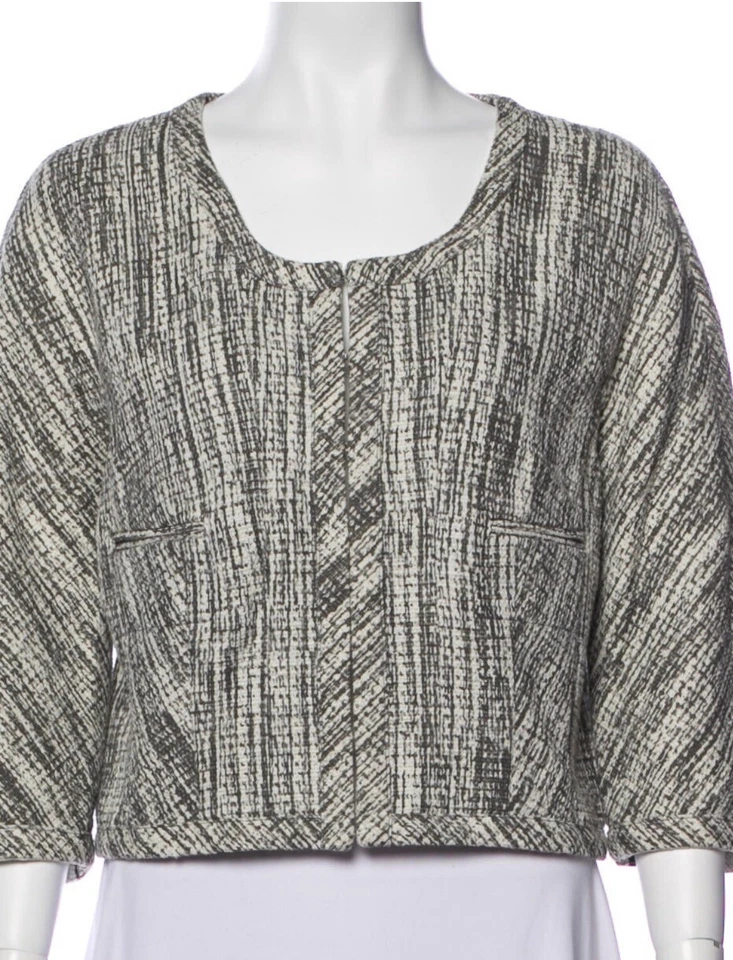 Chaqueta Recortada De Colección Narcisco Rodriguez Gris Estampado Talla 46 Foto 2 de 3