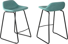 Ava Counterstools Aqua Blue Faux Leather Set of 2