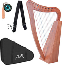 Harp AKLOT 15 Strings Mahogany Harp 22 Inch Height for Adult Professional Be...