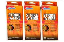3 Diamond  Strike-A-Fire Indoor/ Outdoor Strikes Like A Match Fire-starters USA