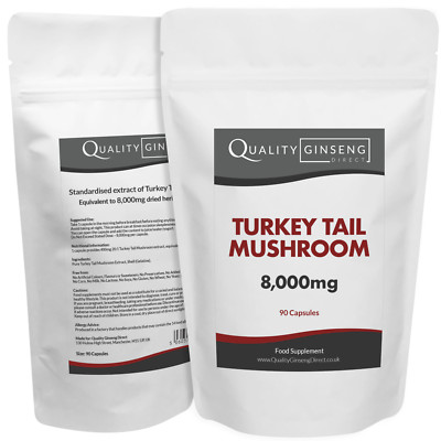 Turkey Tail Mushroom 8 000mg Capsules Powerful Formula Best Quality On Ebay Ebay