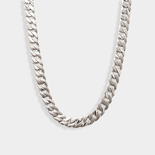 Mens Platinum Cuban Curb Chain 77 Gram Solid PT950 18 Inch Necklace