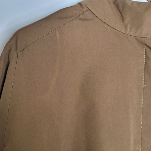 Chaqueta Reversible Capa Vintage Marrón Blanco Talla S Bolsillos Brazos Agujeros Elegante Lluvia - Imagen 14 de 15