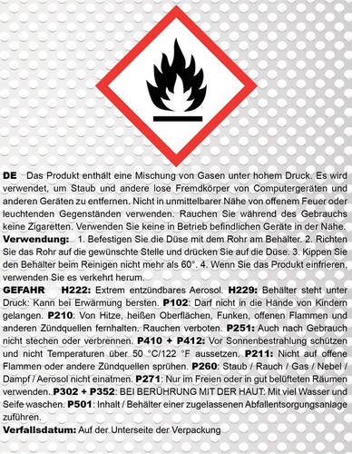 9 x dépoussiéreur à gaz comprimé AABCOOLING H&O 600 ml pulvérisateur d'air comprimé PC pulvérisateur d'air - Photo 9/10