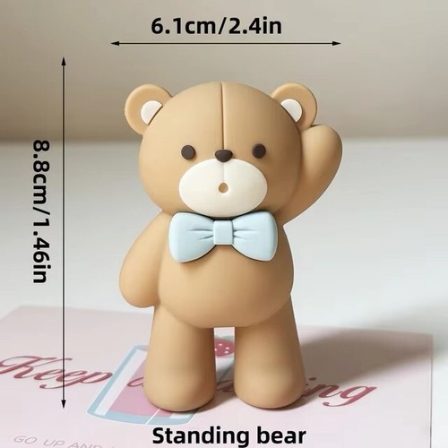 Bear Cake Toppers Baby Shower Birthday Party Decor Hot Air Balloon Pink Blue - Picture 23 of 53