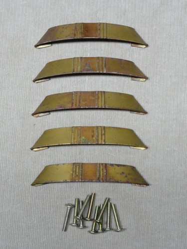 Vintage Antique Bamboo Look Cabinet Door or Drawer Pull Lot of 5 Metal Pulls 'M' - Picture 1 of 8