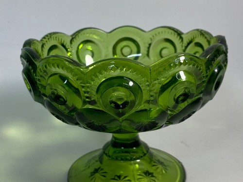 LE SMITH Green Moon And Stars Pedestal Bowl Candy Dish 4 - 1/2" x 3 - 3/4" High - Picture 6 of 6
