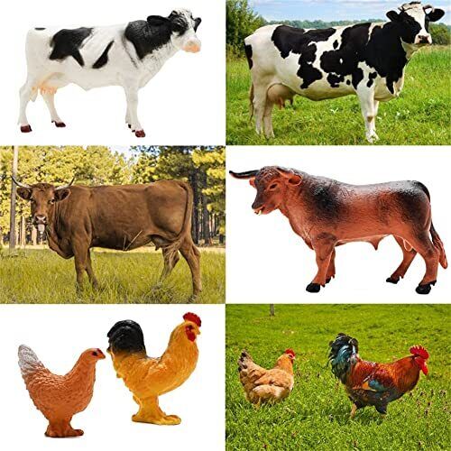 BOLZRA Mini Granero Granja Juguetes Juego, 66 PIEZAS Plástico Animales Estatuillas y Cerca... - Imagen 3 de 8