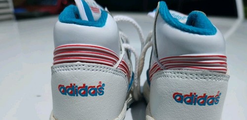Vintage Baby Adidas Ultrapro Hi-1 White Blue US 3 Toddler Shoes - Bild 3 von 7