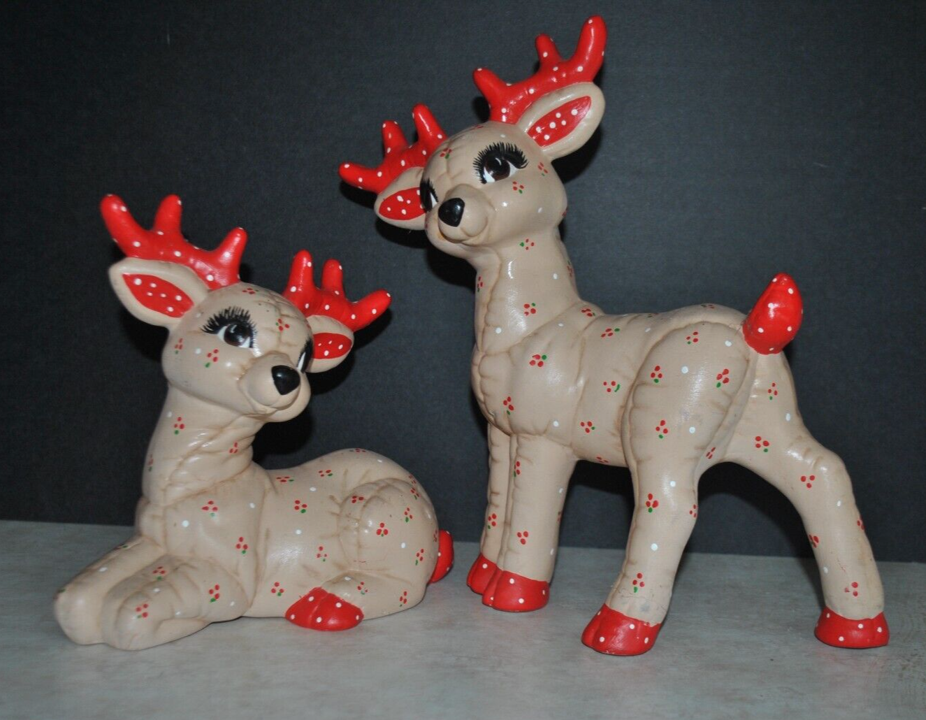 VTG Kimple Ceramic Mold Set 2 Christmas Reindeer Deer Art Figurine vtg-kimple-ceramic-mold-set-2-christmas-reindeer-deer-art-figurine