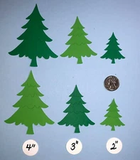 Christmas Tree Die Cuts, Evergreen Tree Die Cuts, Pine Tree, Scrapbooking 