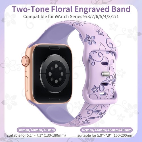 Silicone Band Strap for Apple Watch 10 9 8 7 6 5 4 SE iWatch 41/42/44/45/46/49mm - Picture 3 of 28