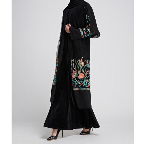 Ramadan Open Robe Abaya Women Embroidery Cardigan Long Dress Muslim Kimono Gown - Picture 99 of 117