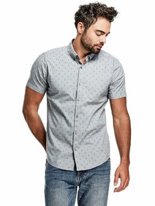 GUESS-Factory-Men-039-s-Sage-Pocket-Poplin-Shirt