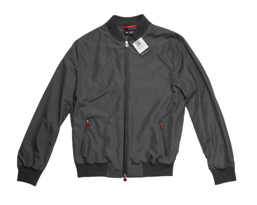 Kiton $2,250 NWT Dark Gray Zip Up Polyester Blouson Bomber Jacket M (50 IT) - Picture 2 of 5