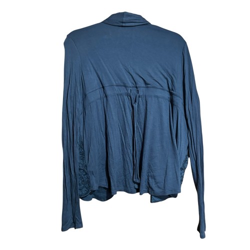Meadow Rue Anthropologie Strickjacke Damen groß blau bestickt Boho offen Pullover - Bild 6 von 9