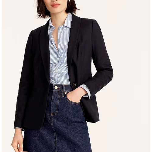 J.CREW Blazer Dress Jacket Top 0 XS Black Parke Schoolboy Wool Stretch Mint $288 - Picture 12 of 12