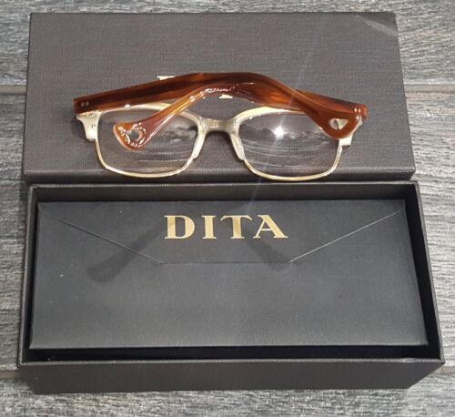 DITA DRX-3024-B-BRN-GLD-48 DK BROWN GOLD RIRE EYEGLASSES AUTHENTIC RX 48-17-142 - Picture 4 of 5