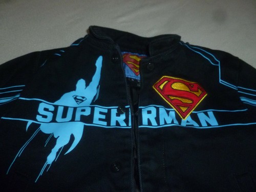 JH DESIGN SUPERMAN JACKET BOY SIZE 6 DENIM KID DC COMICS SNAP BUTTON SUPER HERO - Picture 2 of 6