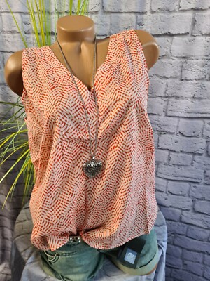 Comma Tunika Bluse Shirt Oberteil Kurzarm 36 bis 46 rot weiß Damen (536) 