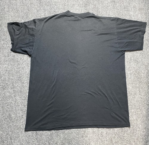 Vintage Plain Black T Shirt Mens XL Blank 80s 90s Thin Faded Grunge FLAWS - Picture 4 of 8