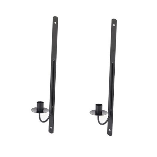 Wall Candle Sconces Holder - Metal Candle Sconces Wall Decor Set of 2, Black04