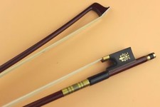 Full size Violin Bow 4/4 Brazilwood stick Ebony Frog with Nice inlay Straight