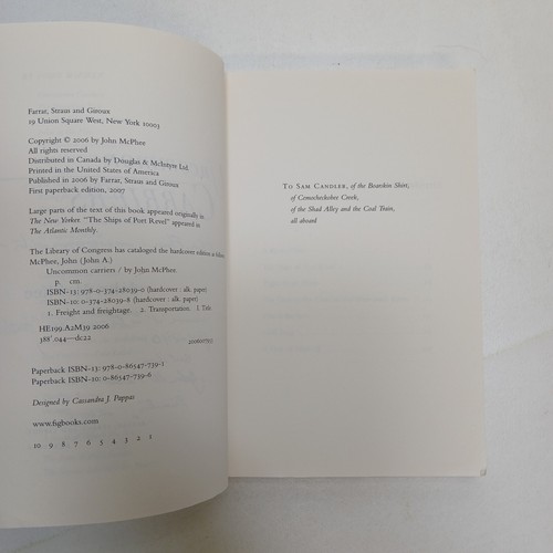 SIGNED at Princeton - Uncommon Carriers by John McPhee Softcover 2006 Inscribed - Picture 7 of 8