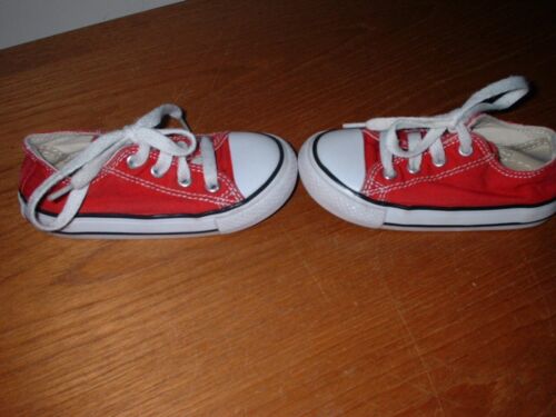 CONVERSE ALL STAR PAIR BABY/TODDLER RED SHOES SIZE 7 - EX CON - Picture 2 of 7