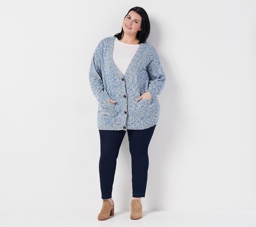 Cárdigan para mujer All Worthy Hunter McGrady Boyfriend - azul - Imagen 1 de 3