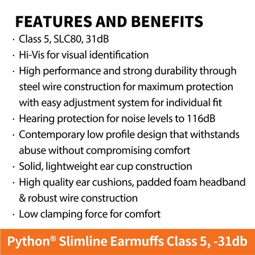 Pro Choice Python Slimline Neckband Earmuffs Class 4, -23db,EMPYTS - Picture 4 of 4