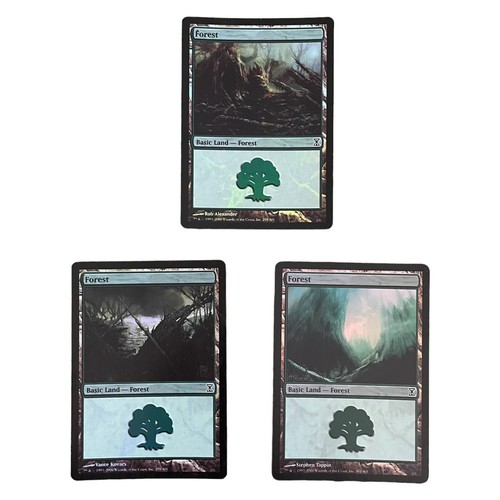 Forest 298 299 & 301 Time Spiral Magic the Gathering MTG Foil Lands LP / HP - Picture 2 of 3