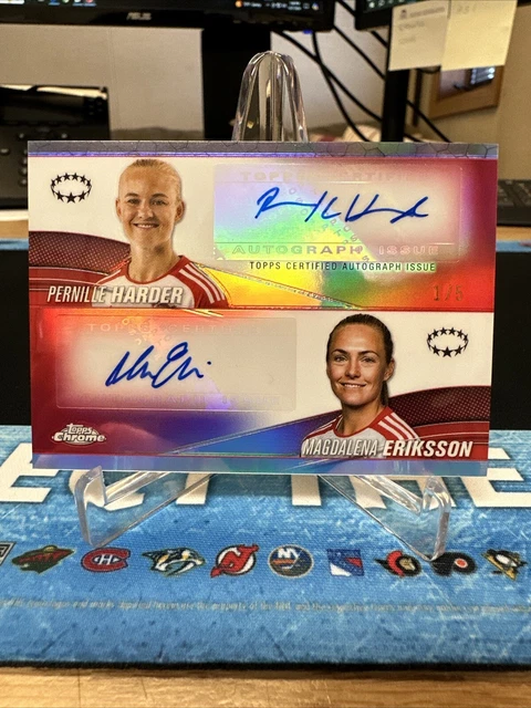 2023-24 Topps Chrome Uefa Women Dual Auto Pernille Harder/Magdalena Eriksson 1/5