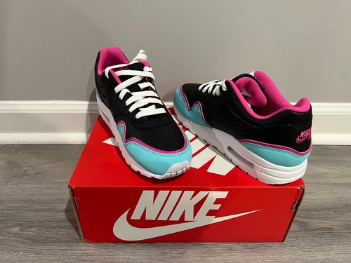 Nike Air Max 1 Double Layered Black Aqua Pink South Beach BV0052-001 SZ 6Y - Picture 6 of 7